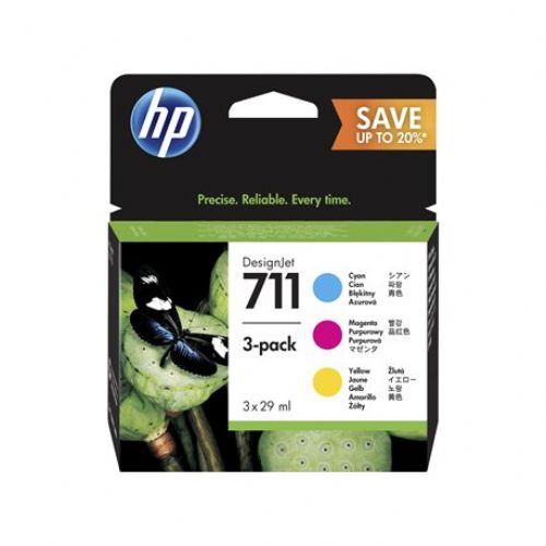 CARTUCCIA HP 711 MULTIPACK CYAN MAGENTA GIALLO P2V32A ORIGINALE